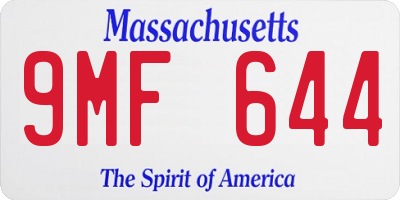 MA license plate 9MF644