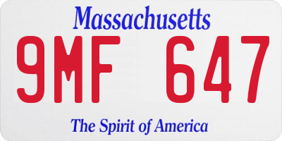 MA license plate 9MF647