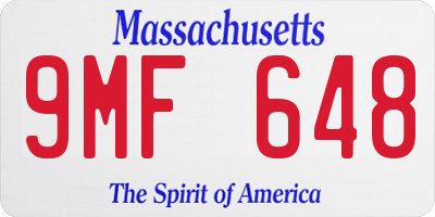 MA license plate 9MF648
