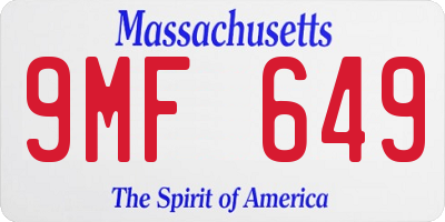 MA license plate 9MF649