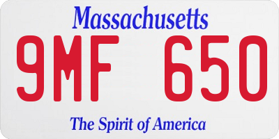MA license plate 9MF650
