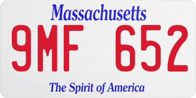 MA license plate 9MF652