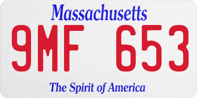 MA license plate 9MF653