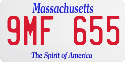 MA license plate 9MF655