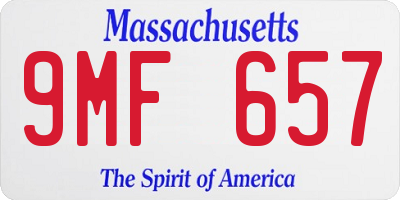 MA license plate 9MF657