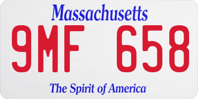 MA license plate 9MF658
