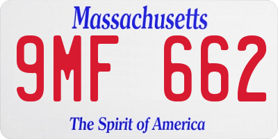MA license plate 9MF662