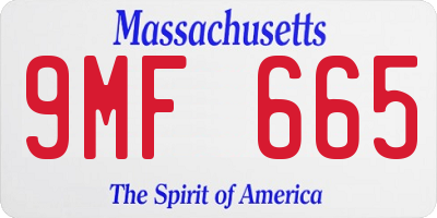 MA license plate 9MF665