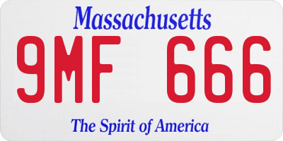 MA license plate 9MF666