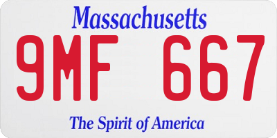 MA license plate 9MF667