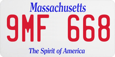 MA license plate 9MF668