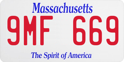 MA license plate 9MF669