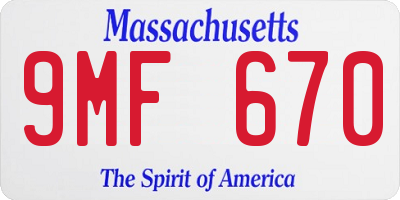 MA license plate 9MF670