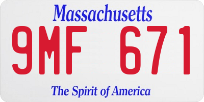 MA license plate 9MF671