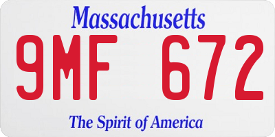 MA license plate 9MF672