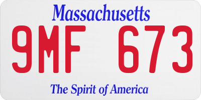 MA license plate 9MF673