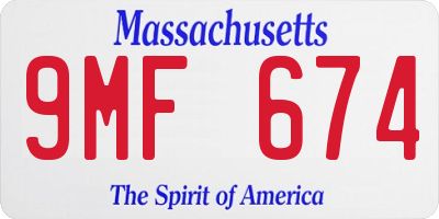 MA license plate 9MF674