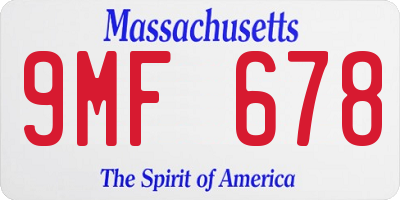 MA license plate 9MF678