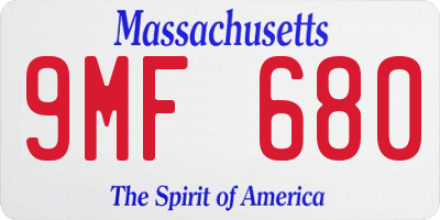 MA license plate 9MF680