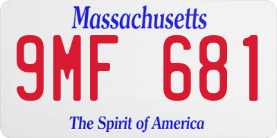 MA license plate 9MF681