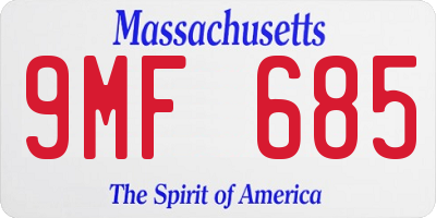 MA license plate 9MF685