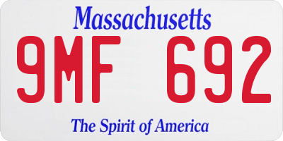 MA license plate 9MF692