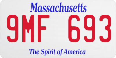 MA license plate 9MF693