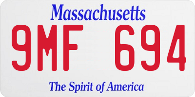 MA license plate 9MF694