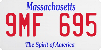 MA license plate 9MF695