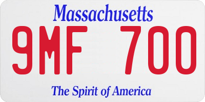 MA license plate 9MF700