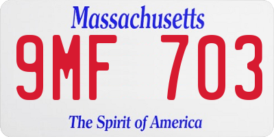 MA license plate 9MF703