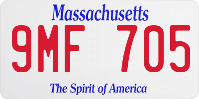 MA license plate 9MF705