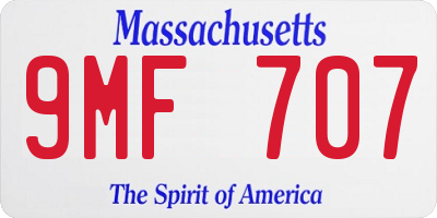 MA license plate 9MF707