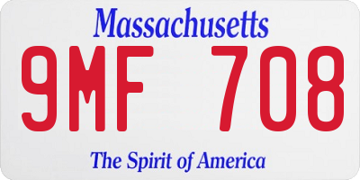 MA license plate 9MF708