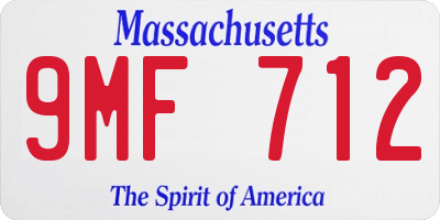 MA license plate 9MF712