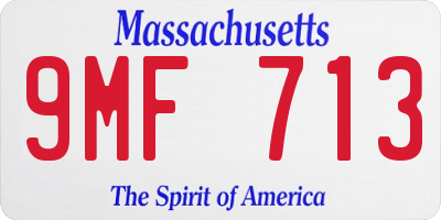 MA license plate 9MF713