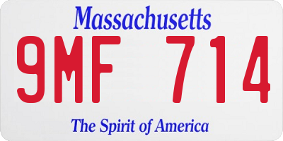 MA license plate 9MF714