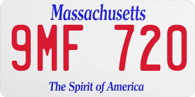 MA license plate 9MF720