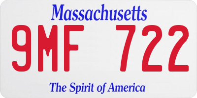 MA license plate 9MF722