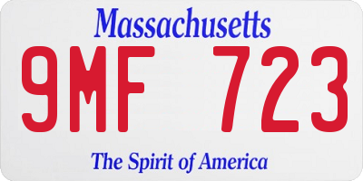 MA license plate 9MF723