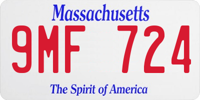 MA license plate 9MF724