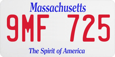 MA license plate 9MF725