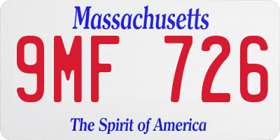 MA license plate 9MF726