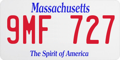 MA license plate 9MF727
