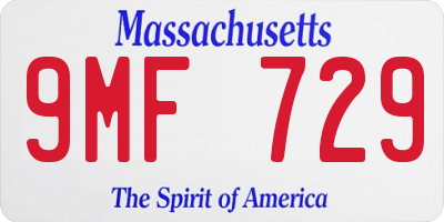 MA license plate 9MF729