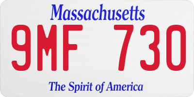 MA license plate 9MF730