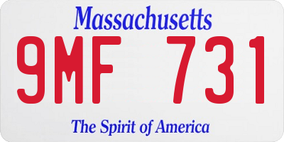 MA license plate 9MF731