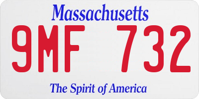 MA license plate 9MF732