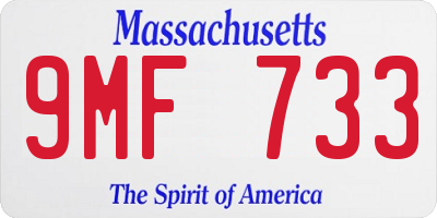 MA license plate 9MF733