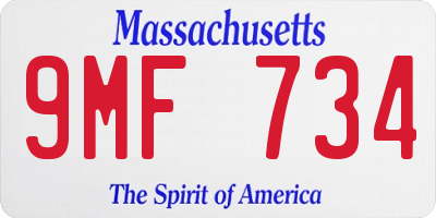 MA license plate 9MF734